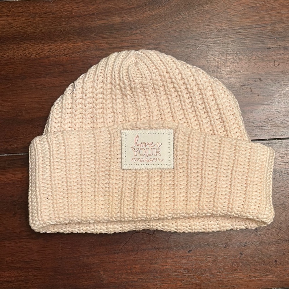 Love Your Melon 100% Cotton Ribbed Knit Beanie in Light Pink One Size